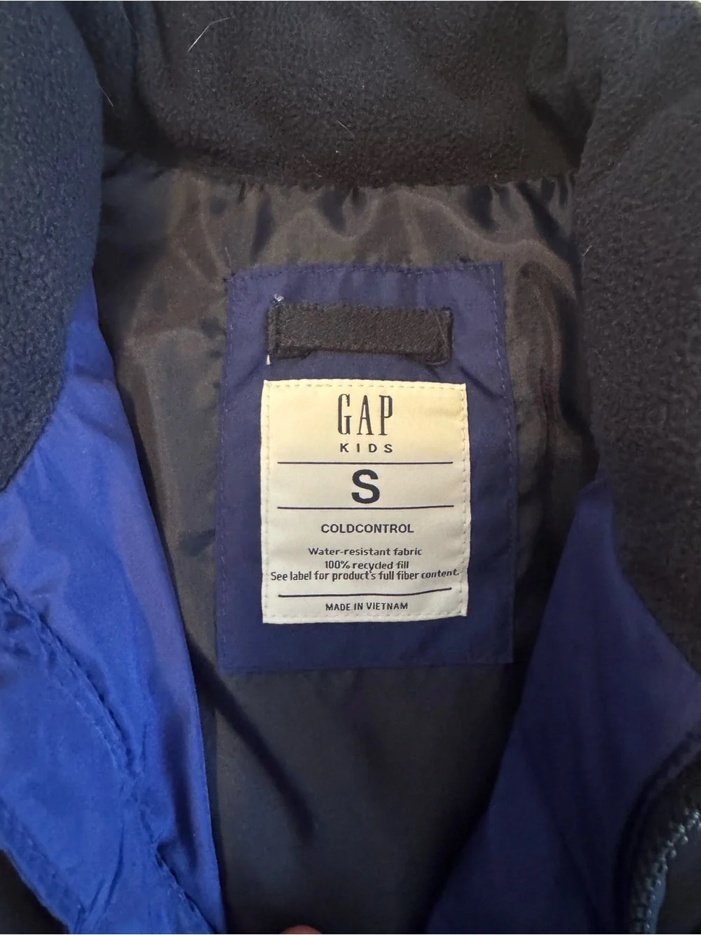 GAP Boys Blue Navy and Green Puffer Vest